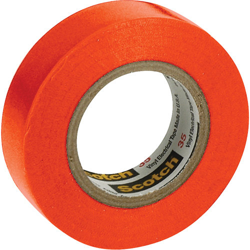Scotch&reg; 35 Colour Coded Tape, 12.7 mm (1/2") x 20.1 m (66'), Orange, 7 mils NRZ Safety Inc.