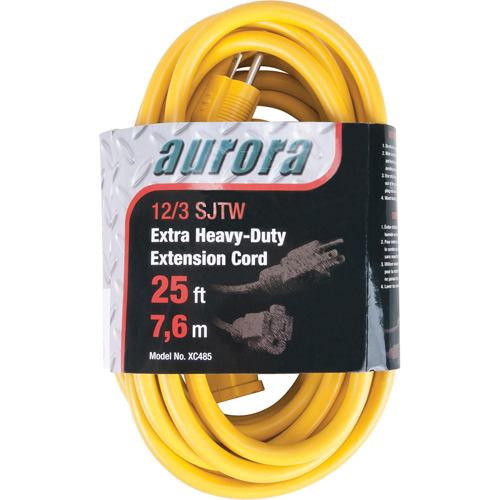 Cordon rallonge en vinyle, Ext&eacute;rieur, SJTW, AWG 12/3, 15 A, 25' NRZ Safety Inc.
