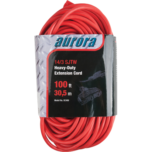 Vinyl Extension Cord, Outdoor, SJTW, 14/3 AWG, 13 A, 3 Outlet(s), 100' NRZ Safety Inc.