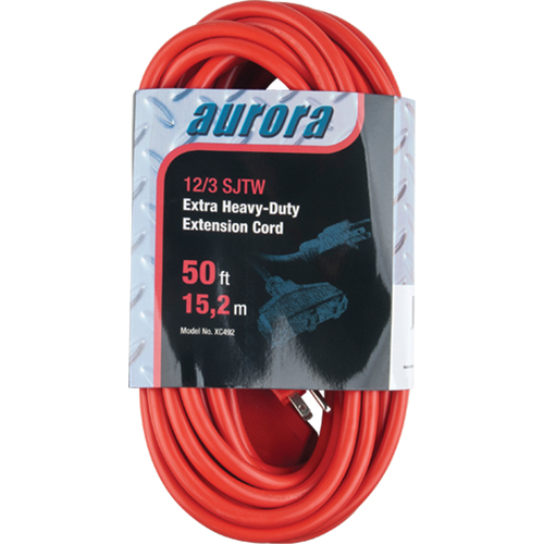 Vinyl Extension Cord, Outdoor, SJTW, 12/3 AWG, 15 A, 3 Outlet(s), 50' NRZ Safety Inc.
