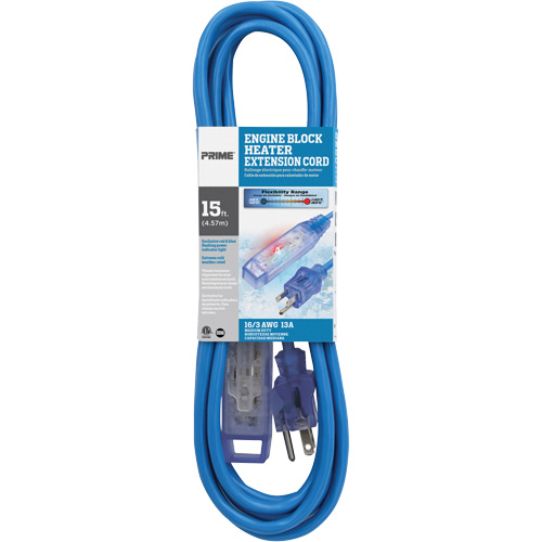 Chauffe-moteur Glacier Flex, Toutes saisons, SJTW, AWG 16/3, 13 A, 3 prise(s), 15' NRZ Safety Inc.