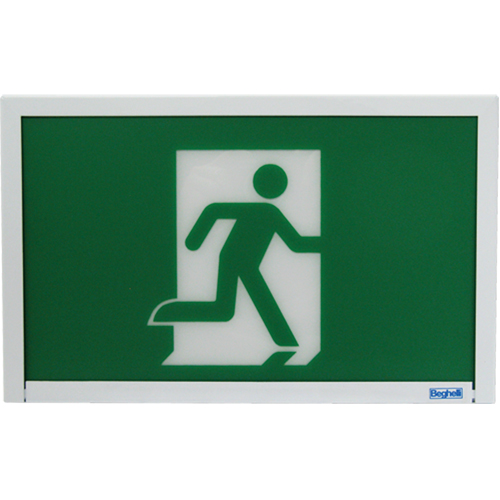 Running Man Exit Sign, LED, Battery Operated, 12" L x 7 1/2" W, Pictogram NRZ Safety Inc.