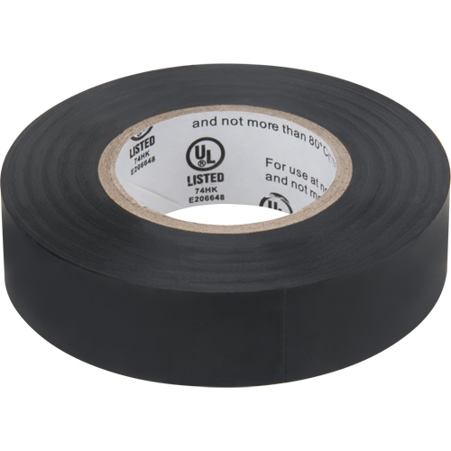Electrical Tape, 19 mm (3/4") x 18 M (60'), Black, 7 mils NRZ Safety Inc.