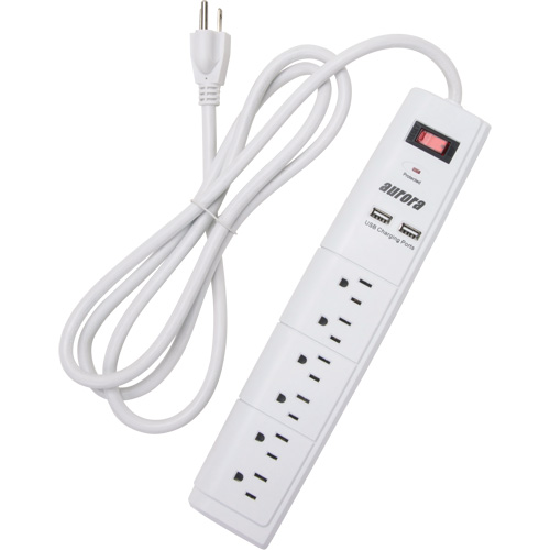 USB Charging Surge Protector, 6 Outlets, 1200 J, 1875 W, 6' Cord NRZ Safety Inc.
