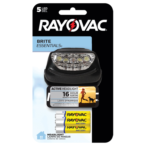 Lampe frontale Brite Essentials, DEL, 14 lumens, 16 hres de fonctionnement, piles AAA NRZ Safety Inc.