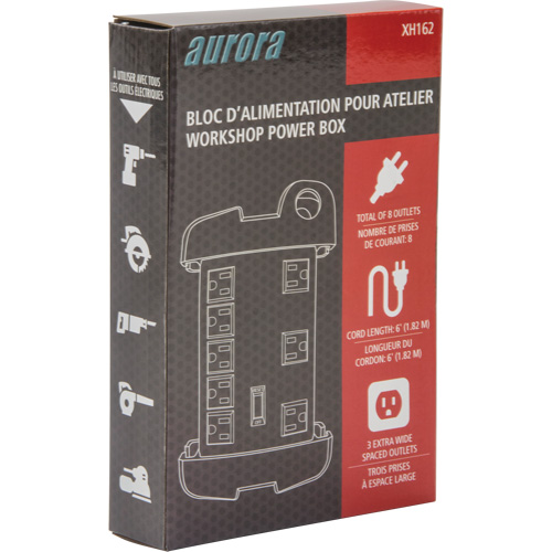 Workshop Surge Protector Power Strip, 8 Outlets, 1350 J, 1875 W, 6' Cord NRZ Safety Inc.