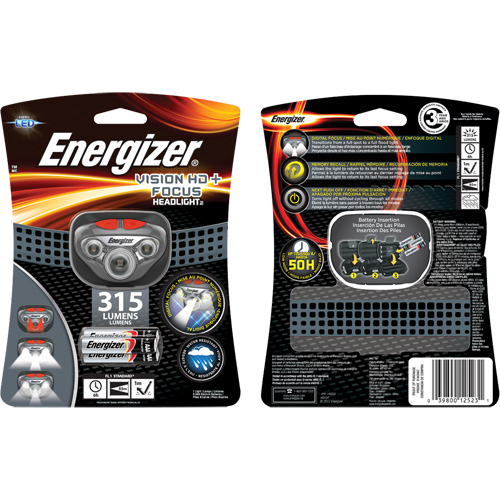 Vision HD+ Focus Headlamp, LED, 315 Lumens, 6 Hrs. Run Time, AAA Batteries NRZ Safety Inc.