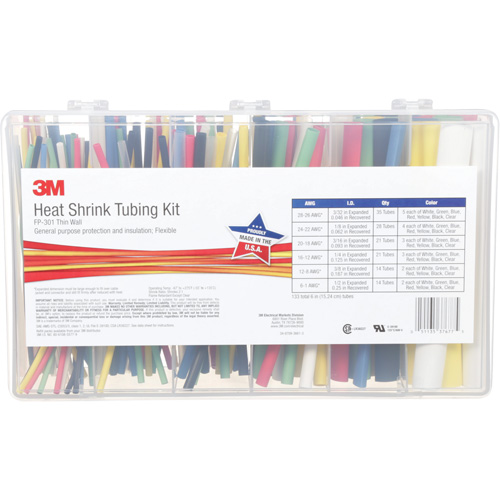 Tube thermor&eacute;tractable, Paroi mince, 6", 0,5" (1,27cm) - 0,0938" (0,24cm) NRZ Safety Inc.