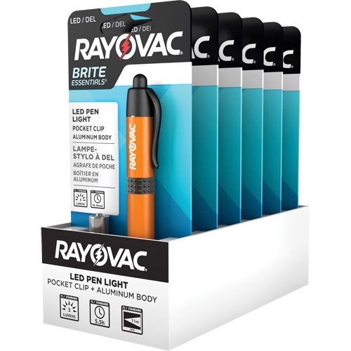 Lampes-stylos Brite Essentials, DEL, 3 lumens, Corps en Aluminium, piles AAA, Compris NRZ Safety Inc.