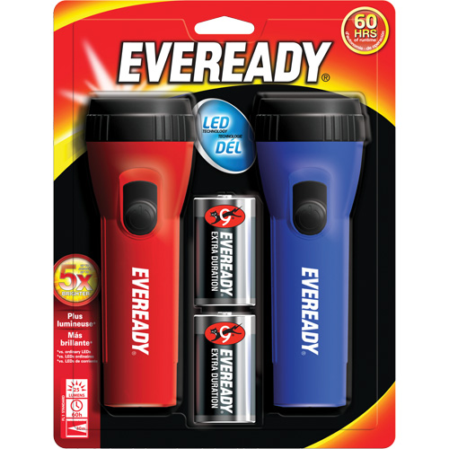 Eveready&reg; General Purpose Flashlight Kit, LED, 25 Lumens, D Batteries NRZ Safety Inc.