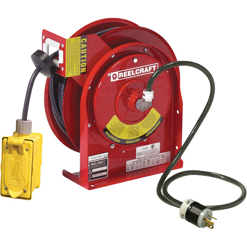 Power Cord Reel, 45', SJEOOW, 12 Gauge, 20 A NRZ Safety Inc.