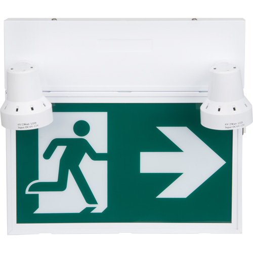 Running Man Sign with Security Lights, LED, Battery Operated/Hardwired, 12-1/10" L x 11" W, Pictogram NRZ Safety Inc.