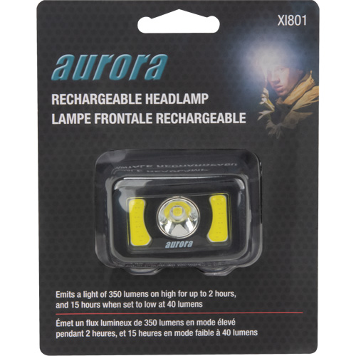 Lampe frontale, DEL, 350 lumens, 2 hres de fonctionnement, piles Rechargeable NRZ Safety Inc.