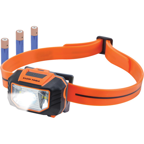 Lampe frontale avec bandeau en silicone pour casque de s&eacute;curit&eacute;, DEL, Piles AAA, Plastique NRZ Safety Inc.