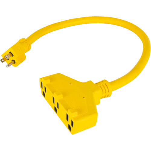 Adaptateur de rallonge d'alimentation, Ext&eacute;rieur, STOW, AWG 12/3, 15 A, 3 prise(s), 2' NRZ Safety Inc.