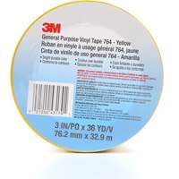 Ruban en vinyle pour travaux g&eacute;n&eacute;raux 764, 76 mm (3") la x 32,9 m (108') lo, 5 mils, Jaune NRZ Safety Inc.