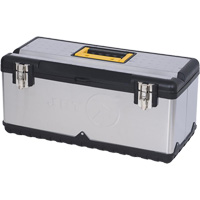 JPSTB-22 Boîte &agrave; outils en acier inoxydable, 11" P x 22-1/2" la x 10-3/4" h, Noir/Gris NRZ Safety Inc.