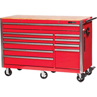 PRC5610 Pro Series Roller Cabinet, 10 Drawers, 55-9/10" W x 24-1/10" D x 39-7/10" H, Red NRZ Safety Inc.