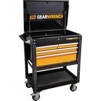 Utility Cart, 4 Drawers, 33" L x 21" W x 42" H, Black/Orange NRZ Safety Inc.