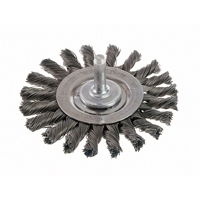 Brosses rotatives &agrave; fils nou&eacute;s - Brosse rotative &agrave; fils nou&eacute;s a/queue 1/4", fils nou&eacute;s standards, Dia. 3", Fils 0,014", Acier NRZ Safety Inc.