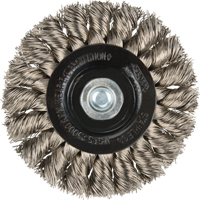 Brosses rotatives &agrave; fils nou&eacute;s - Brosse rotative &agrave; fils nou&eacute;s a/queue 1/4", Fils nou&eacute;s standards, Dia. 3", Fils 0,014", Acier inoxydable NRZ Safety Inc.