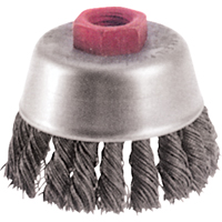 Knot Wire Cup Brushes - High Speed Small Grinder, 2-3/4" Dia. x M10x1.25 Arbor NRZ Safety Inc.