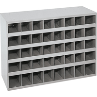 Steel Storage Bin Cabinet, 33-3/4" W x 12" D x 23-7/8" H, Grey NRZ Safety Inc.