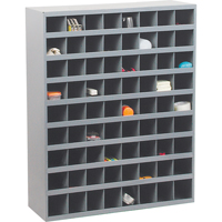 Steel Storage Bin Cabinet, 33-3/4" W x 12" D x 42" H, Grey NRZ Safety Inc.