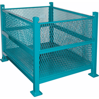 Open Mesh Containers, 2 Drop Gates, 3000 lbs. Capacity, 34.5" W x 40.5" D x 32.25" H NRZ Safety Inc.