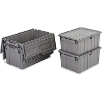 Flipak&reg; Polyethylene Plastic (PE) Distribution Containers, 11.8" x 9.8" x 7.7", Grey NRZ Safety Inc.
