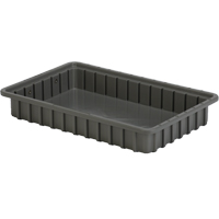 Divider Box&reg; Containers, Polyethylene, 16.5" W x 10.9" D x 2.5" H, Grey NRZ Safety Inc.