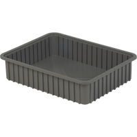 Divider Box&reg; Containers, Polyethylene, 22.4" W x 17.4" D x 5" H, Grey NRZ Safety Inc.