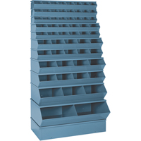 Bacs sectionnels superposables, Cap. 100 lb, 37" la x 8" p x 4-1/2" h, Bleu NRZ Safety Inc.
