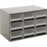 Modular Parts Cabinets, Steel, 9 Drawers, 17" x 10-9/16" x 3-1/16", Grey NRZ Safety Inc.
