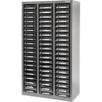 KPC-300 Parts Cabinet, Galvanized Steel, 60 Drawers, 21-3/10" x 10-2/5" x 36-9/10", Grey NRZ Safety Inc.