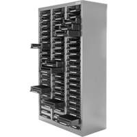 KPC-300 Parts Cabinet, Galvanized Steel, 60 Drawers, 21-3/10" x 10-2/5" x 36-9/10", Grey NRZ Safety Inc.