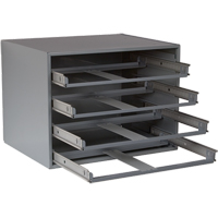 Compartment Box Cabinets, Steel, 4 Slots, 20" W x 15-3/4" D x 15" H, Grey NRZ Safety Inc.