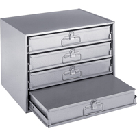 Compartment Box Cabinets, Steel, 4 Slots, 20" W x 15-3/4" D x 15" H, Grey NRZ Safety Inc.