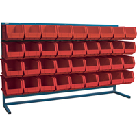 Louvered Rack with Bins, 36 Bins, 72" W x 15" D x 40" H NRZ Safety Inc.