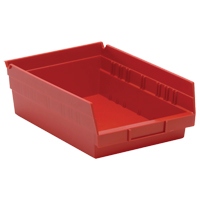 Bacs de rangement pour tablettes, 8-3/8" la x 4" H x 11-5/8" p, Rouge, Capacit&eacute; 30 lb NRZ Safety Inc.