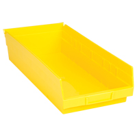 Shelf Bins, 8-3/8" W x 4" H x 17-7/8" D, Yellow, 40 lbs. Capacity NRZ Safety Inc.