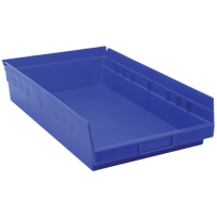 Shelf Bins, 11-1/8" W x 4" H x 17-7/8" D, Blue, 40 lbs. Capacity NRZ Safety Inc.