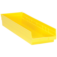 Bacs de rangement pour tablettes, 8-3/8" la x 4" H x 23-5/8" p, Jaune, Capacit&eacute; 50 lb NRZ Safety Inc.