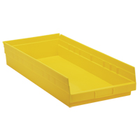 Shelf Bins, 11-1/8" W x 4" H x 23-5/8" D, Yellow, 50 lbs. Capacity NRZ Safety Inc.