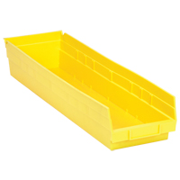 Bacs de rangement pour tablettes, 6-5/8" la x 4" H x 23-5/8" p, Jaune, Capacit&eacute; 50 lb NRZ Safety Inc.