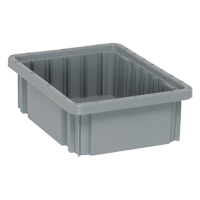 Divider Box&reg; Containers, Plastic, 10.9" W x 8.3" D x 3.5" H, Grey NRZ Safety Inc.