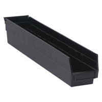 Economy Shelf Bin, 4-1/8" W x 4" H x 23-5/8" D, Black NRZ Safety Inc.