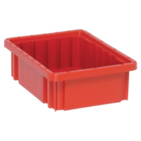 Divider Box&reg; Containers, Plastic, 10.9" W x 8.3" D x 3.5" H, Red NRZ Safety Inc.