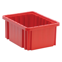 Divider Box&reg; Containers, Plastic, 10.9" W x 8.3" D x 5" H, Red NRZ Safety Inc.