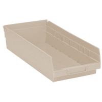 Economy Shelf Bin, 8-3/8" W x 4" H x 17-7/8" D, Ivory NRZ Safety Inc.